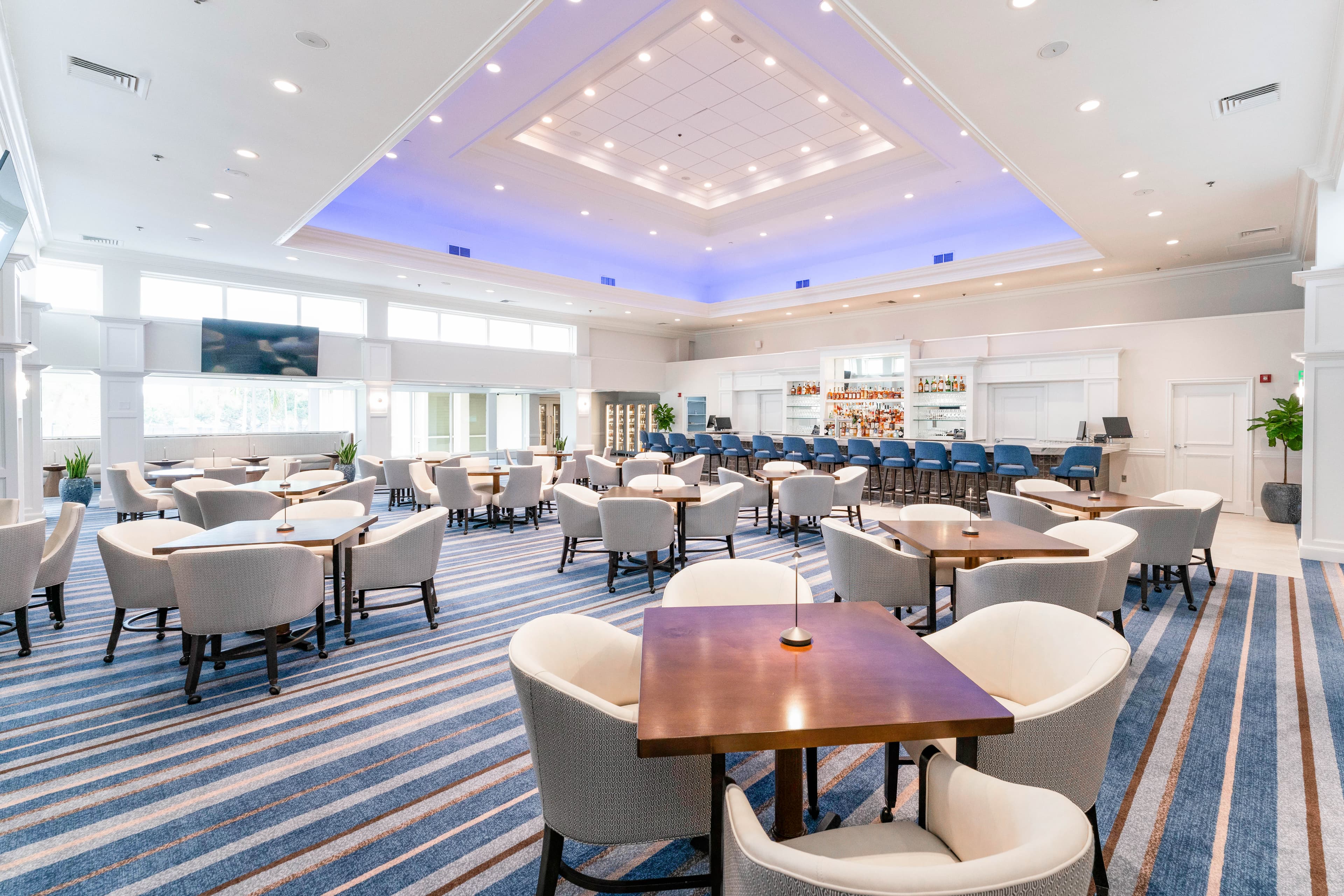 A side view of the newly renovated bar lounge