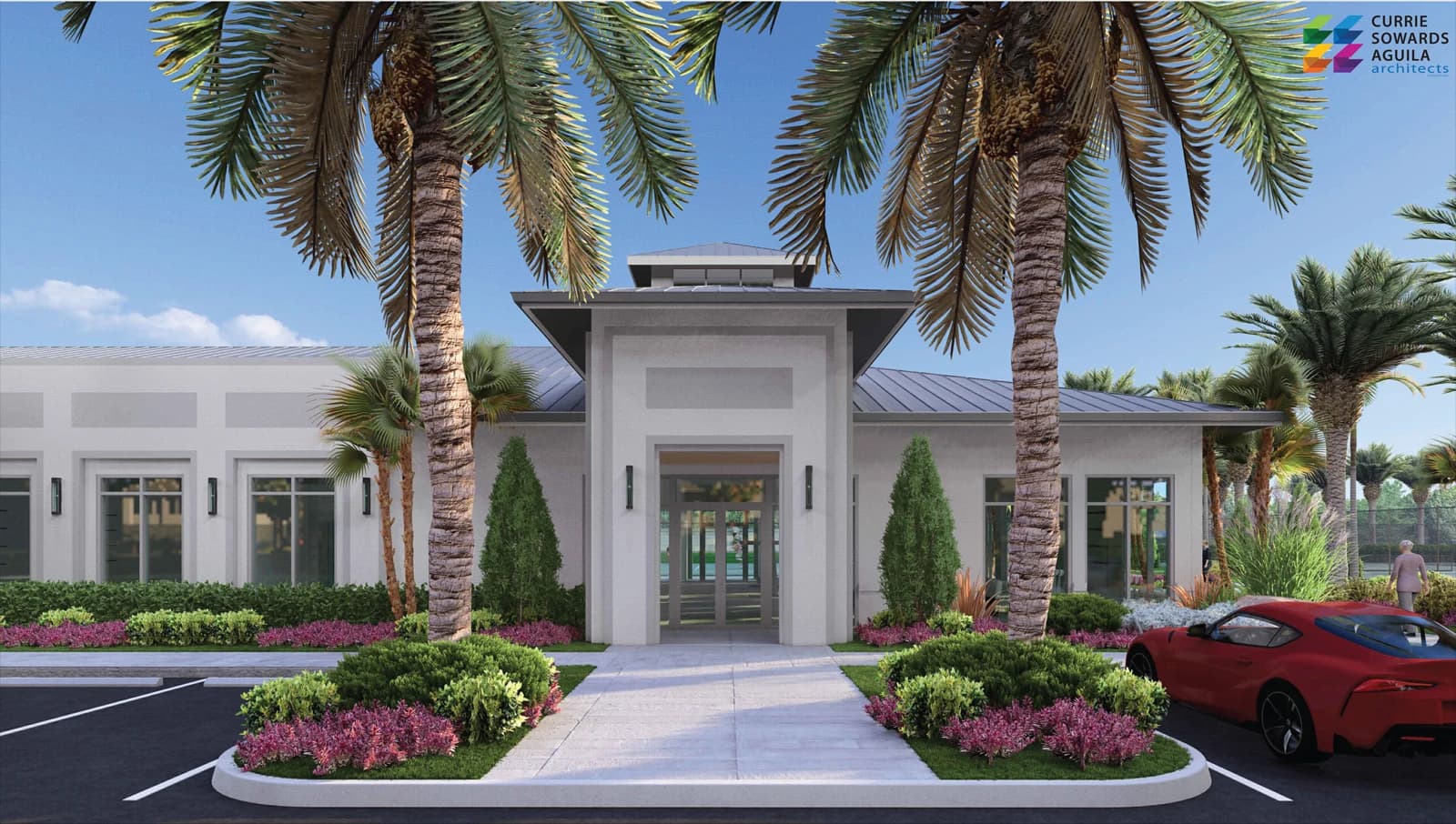 View of the pickleball courts at the new racquet sports complex.